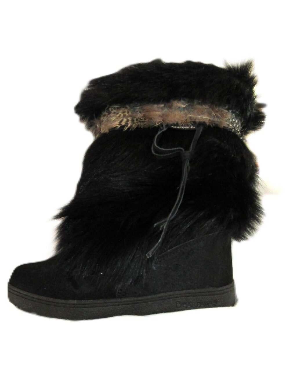 Bearpaw Kola II Sheepskin Black Goat Fur Women’s Winter Snow Lined Boots Size 9 - Picture 2 of 13